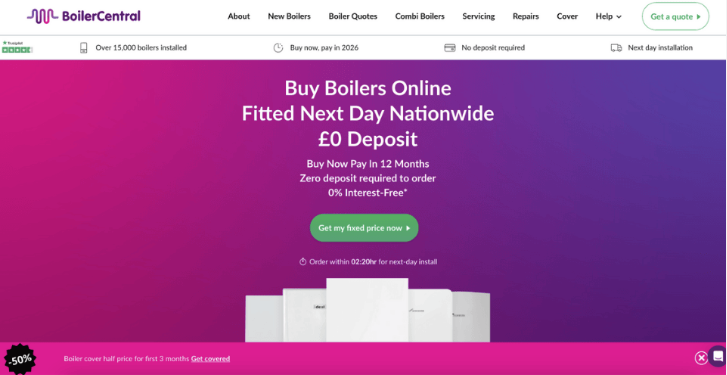 Boiler Central website